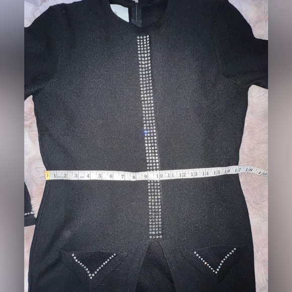 Stunning 1980s Steve Fabrikant Mini Dress/Sweater With Rhinestones Medium - Picture 9 of 14